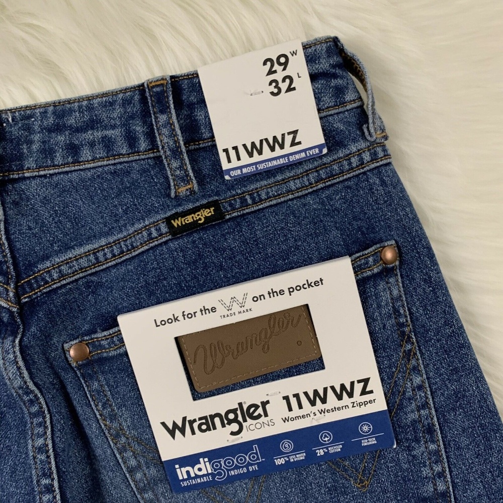 Wrangler Icon Crop Denim Jeans Indigood 11WWZ - Picture 9 of 9